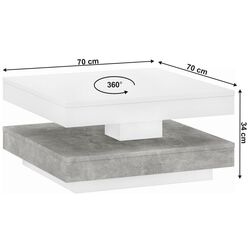 Журнальный столик Tempo Kondela Mandy 70 (Concrete/White) Thumb