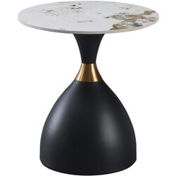 Masa pentru reviste Tempo Kondela Odis (White Marble/Black/Gold) Thumb