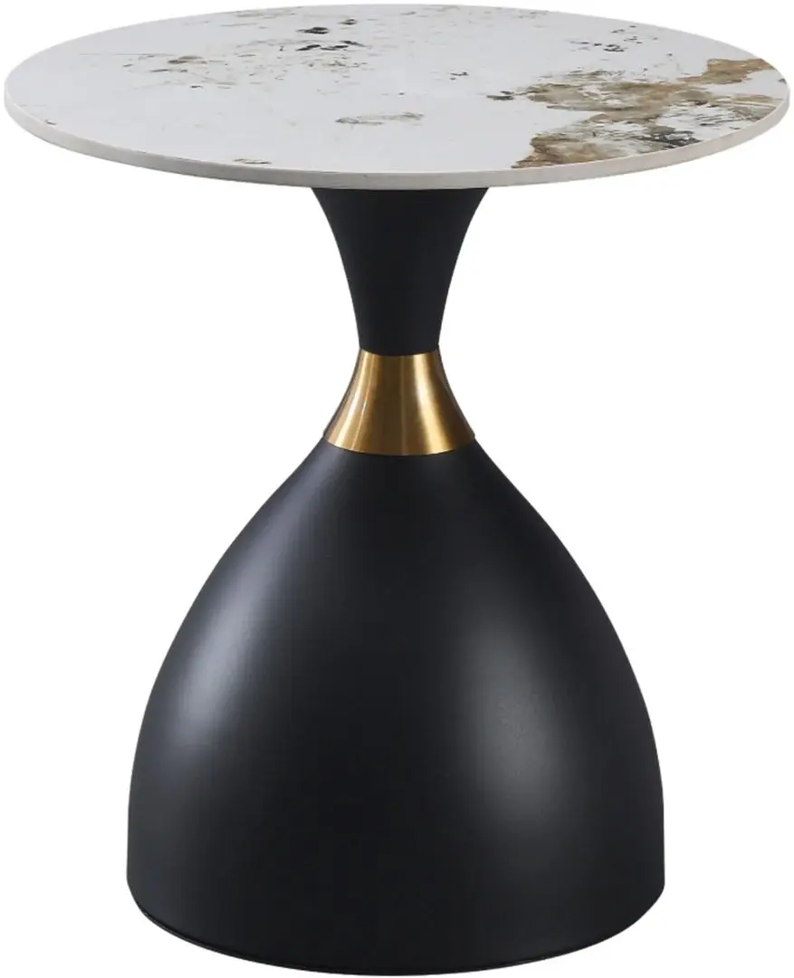 Masa pentru reviste Tempo Kondela Odis (White Marble/Black/Gold)