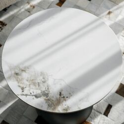 Masa pentru reviste Tempo Kondela Odis (White Marble/Black/Gold) Thumb
