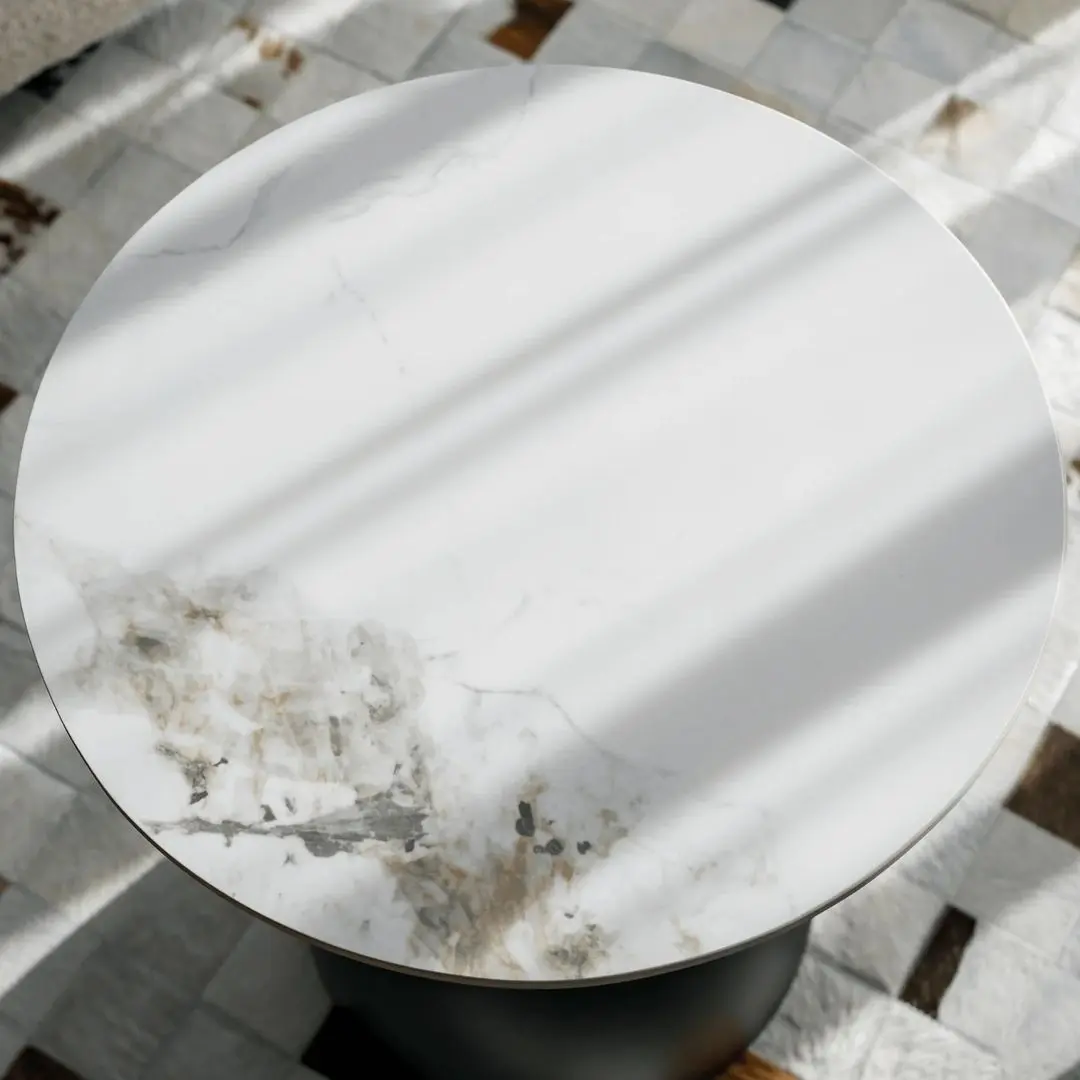 Masa pentru reviste Tempo Kondela Odis (White Marble/Black/Gold)