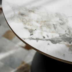 Masa pentru reviste Tempo Kondela Odis (White Marble/Black/Gold) Thumb