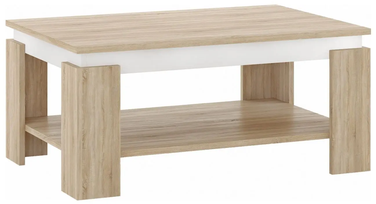 Журнальный столик Tempo Kondela Piani 90 (Sonoma Oak/White)