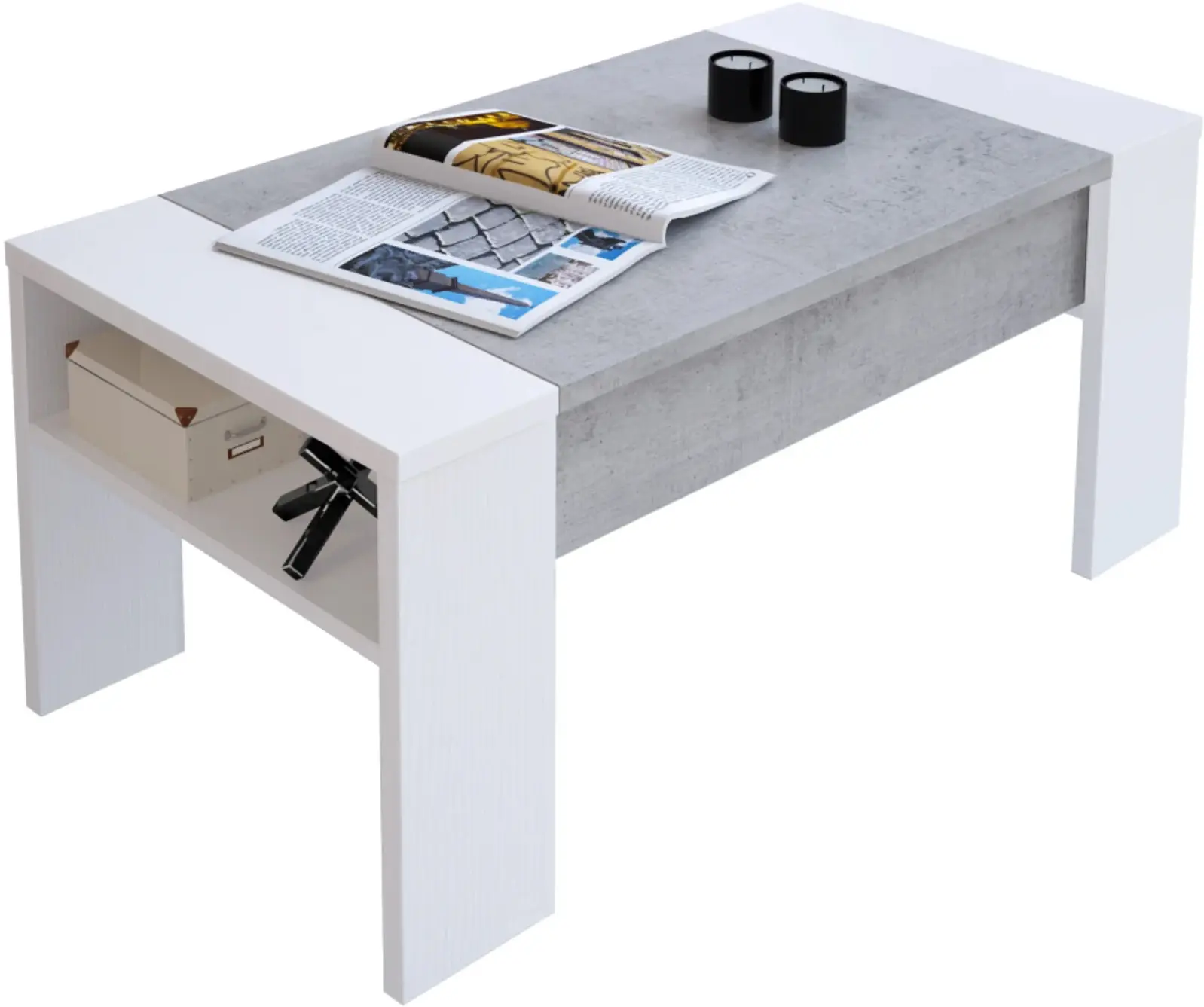 Masa pentru reviste Tempo Kondela Pula (White/Сoncrete) - 2