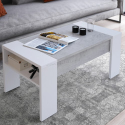 Masa pentru reviste Tempo Kondela Pula (White/Сoncrete)