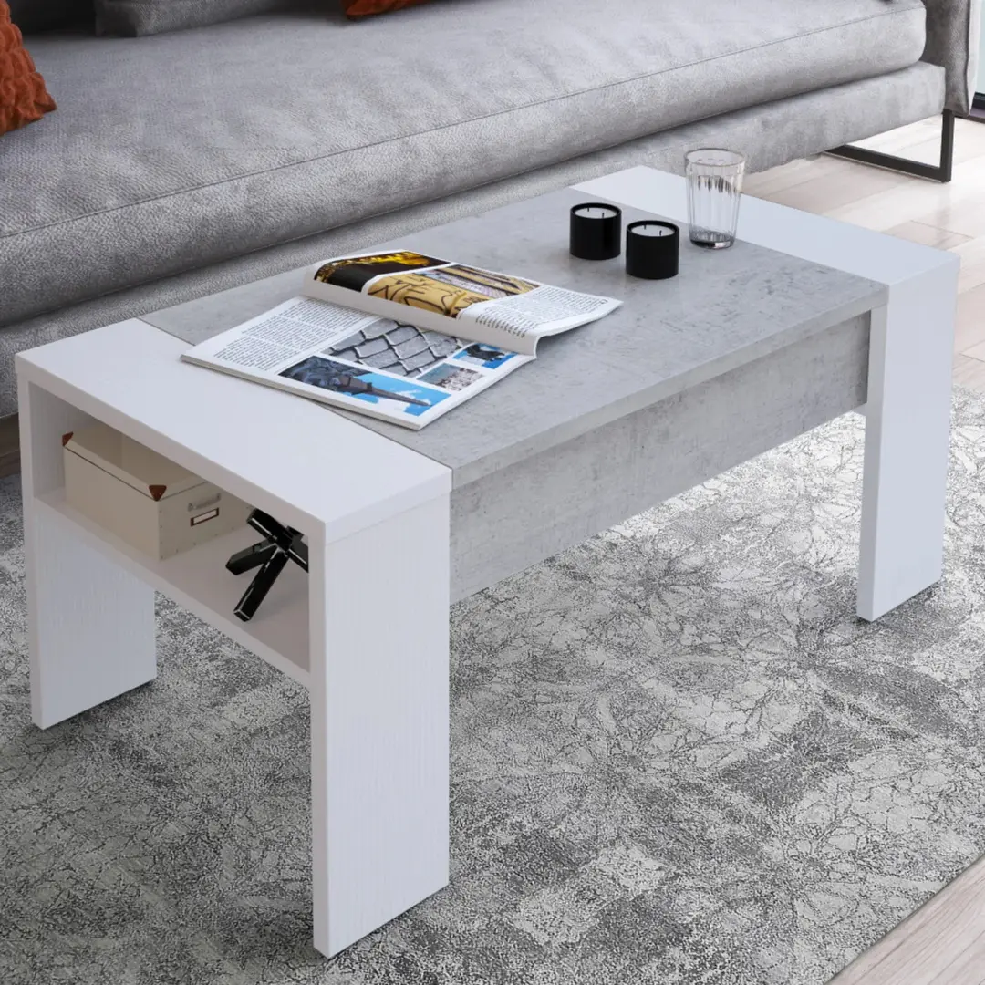 Masa pentru reviste Tempo Kondela Pula (White/Сoncrete)