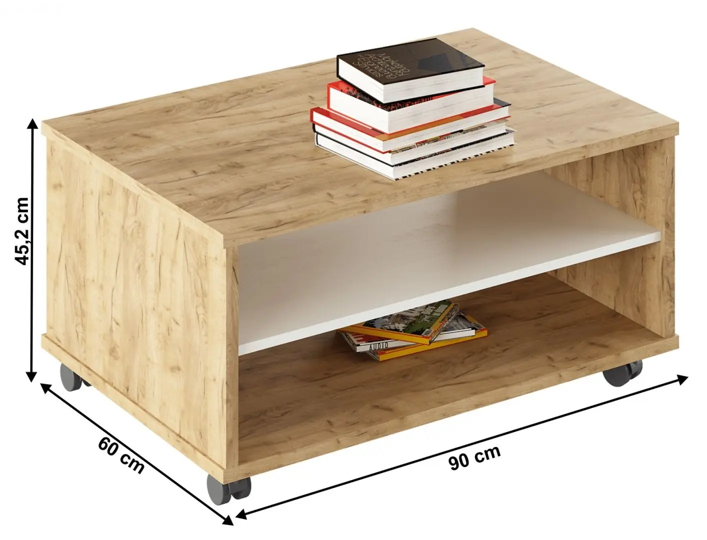 Masa pentru reviste Tempo Kondela Rioma Typ 32 (Artisan Oak/White) - 2