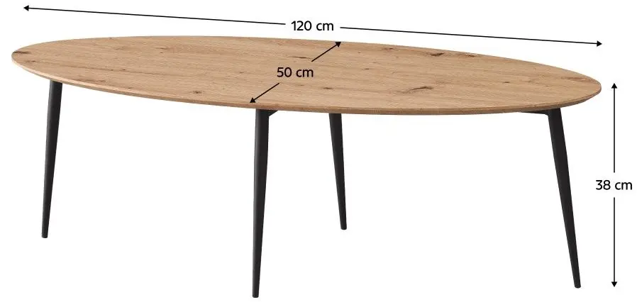 Masa pentru reviste Tempo Kondela Sanam (Artisan Oak/Black)