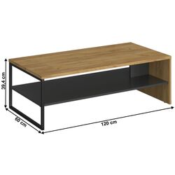 Masa pentru reviste Tempo Kondela Santana 120 (Craft Oak Golden/Anthracite) Thumb