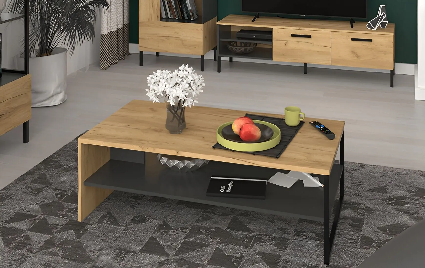 Masa pentru reviste Tempo Kondela Santana 120 (Craft Oak Golden/Anthracite)