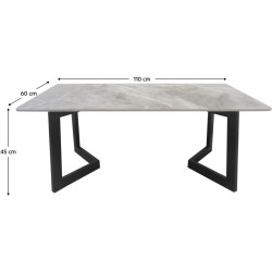 Masa pentru reviste Tempo Kondela Sofian (Grey Marble/Black) Thumb