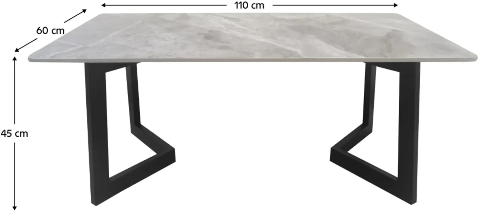 Masa pentru reviste Tempo Kondela Sofian (Grey Marble/Black) - 3