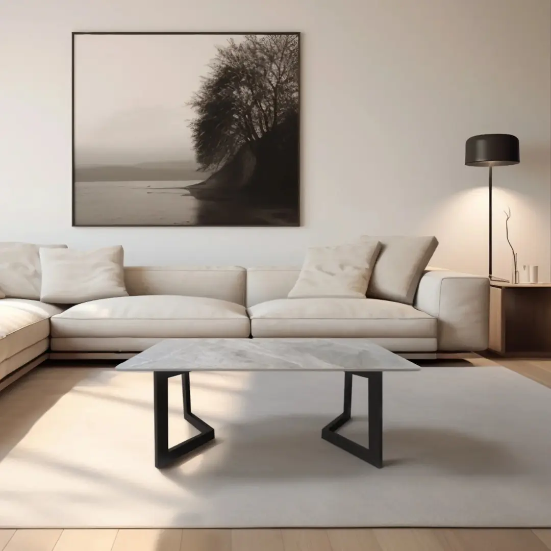 Masa pentru reviste Tempo Kondela Sofian (Grey Marble/Black)