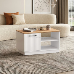 Masa pentru reviste Tempo Kondela Velis 1D (White/Evoke Oak)