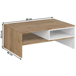 Masa pentru reviste Tempo Kondela Vilgo 90 (Wotan Oak/White) Thumb