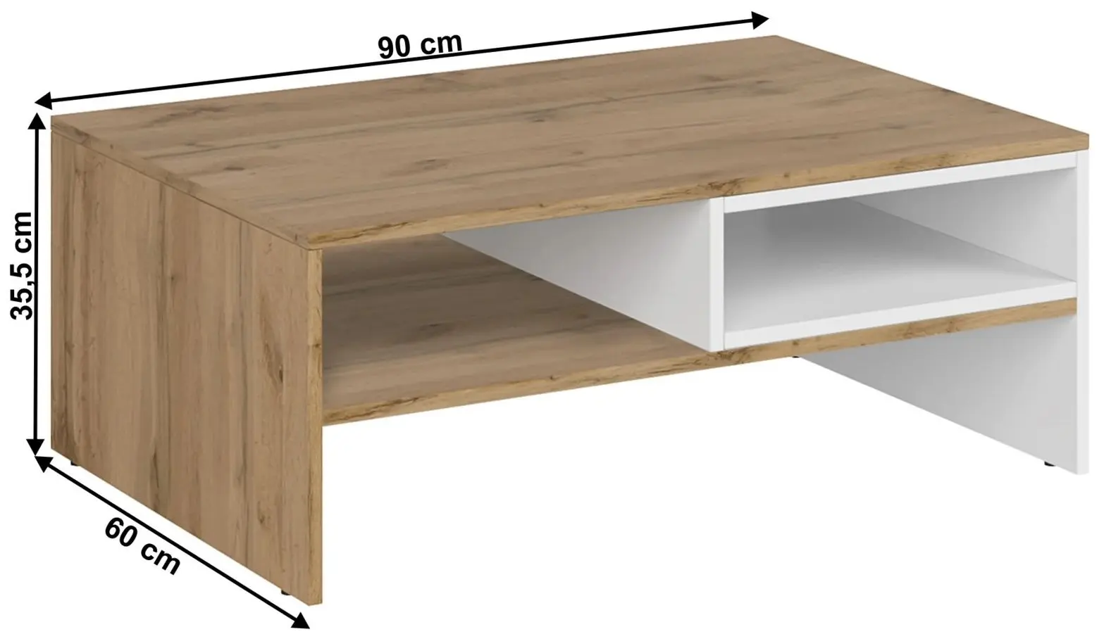 Masa pentru reviste Tempo Kondela Vilgo 90 (Wotan Oak/White)