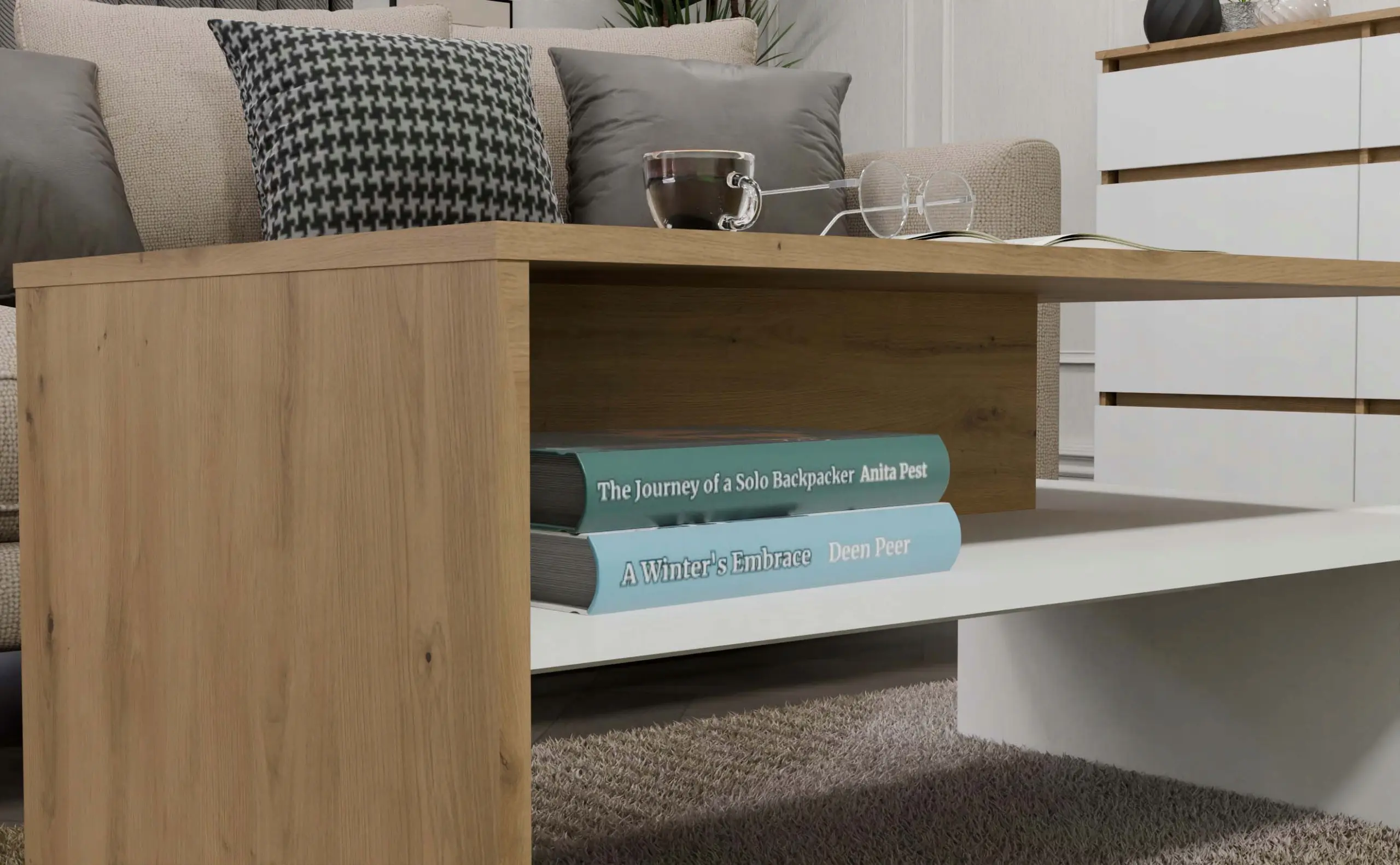 Журнальный столик TopEshop Boston (Artisan Oak/White)