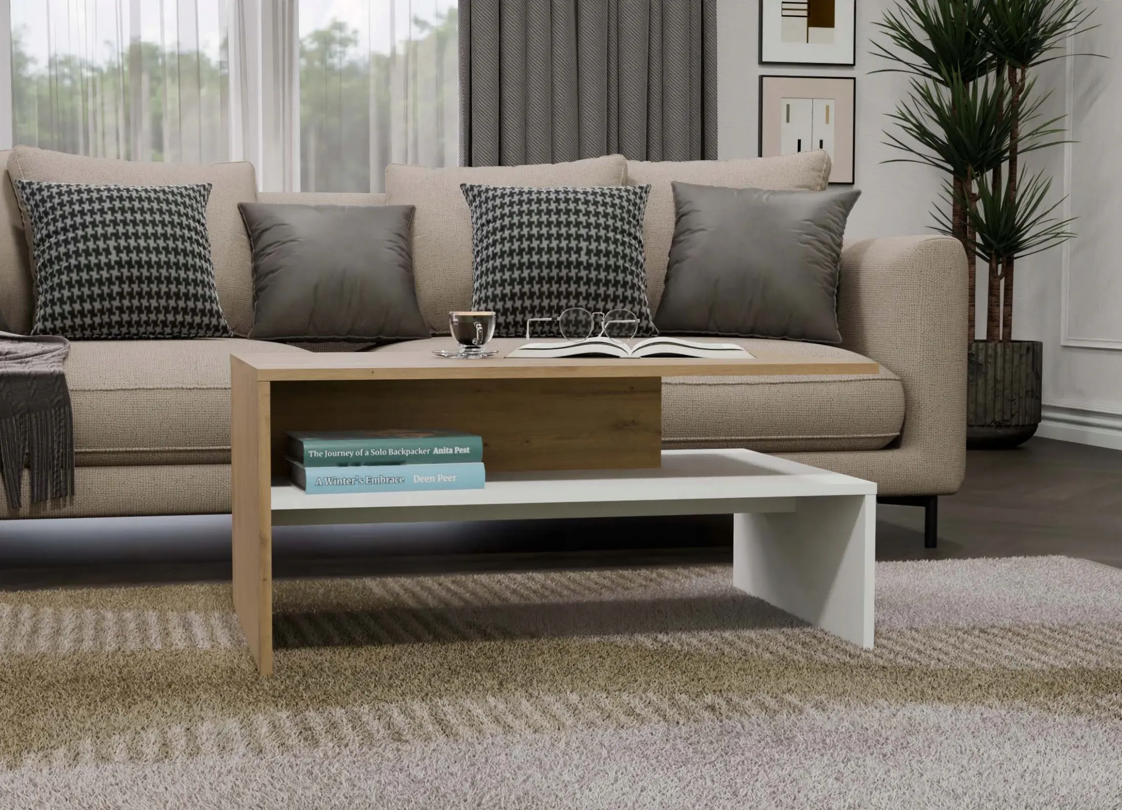 Журнальный столик TopEshop Boston (Artisan Oak/White)