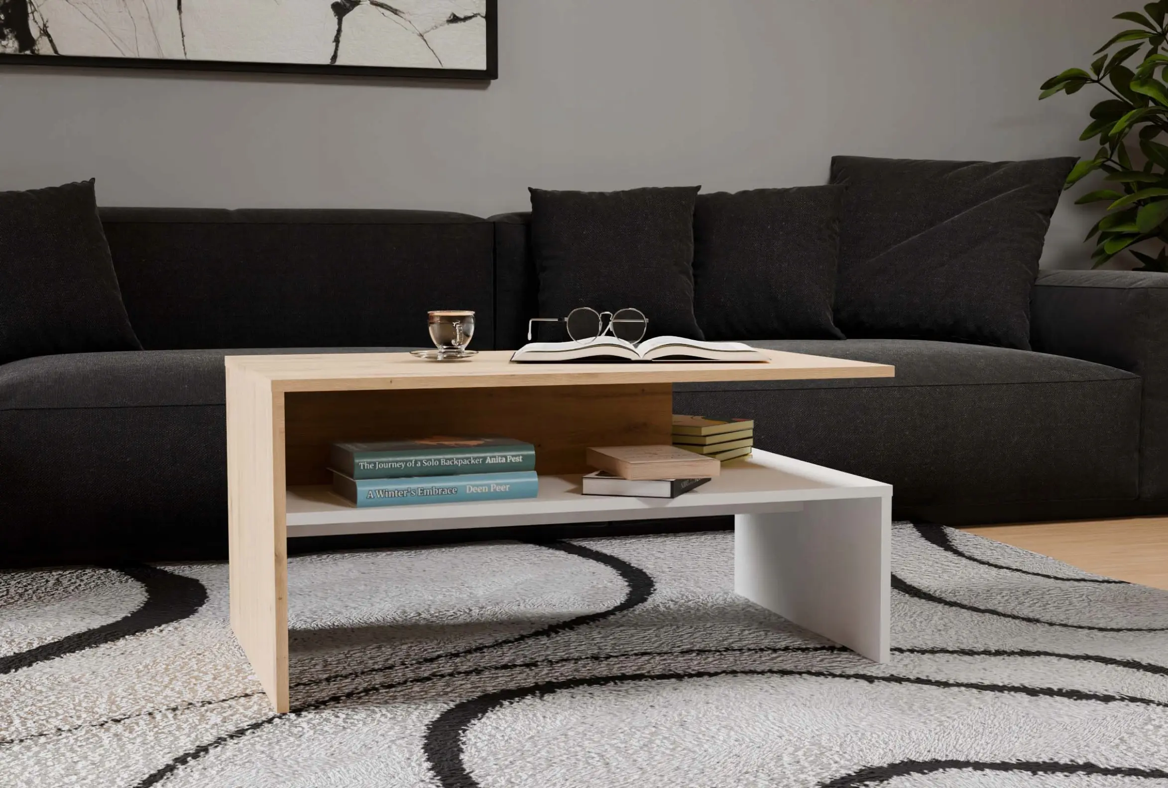 Журнальный столик TopEshop Boston (Artisan Oak/White)