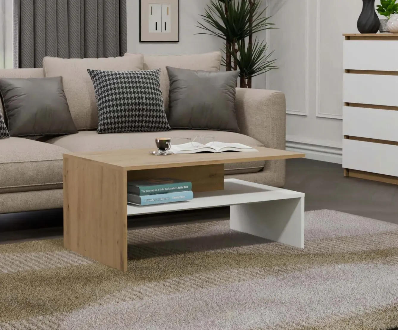 Журнальный столик TopEshop Boston (Artisan Oak/White)