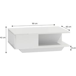 Masa pentru reviste TopEshop Denver (White Gloss) Thumb