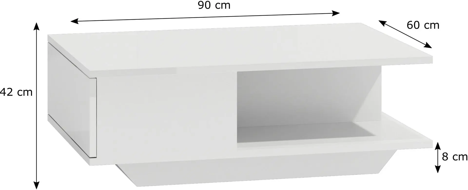 Masa pentru reviste TopEshop Denver (White Matt)