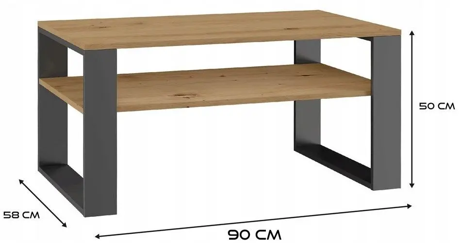 Masa pentru reviste TopEshop Modern 1P (Artisan Oak/Anthracite)
