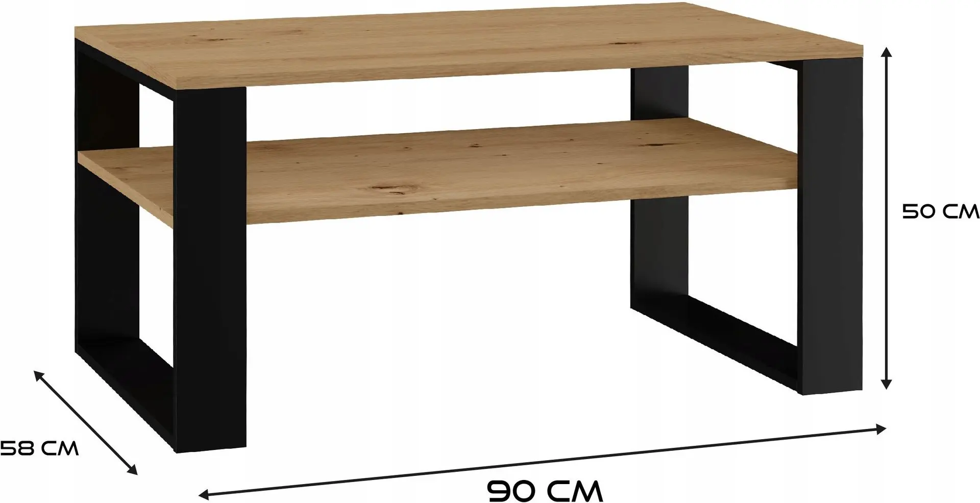 Masa pentru reviste TopEshop Modern 1P (Artisan Oak/Black)