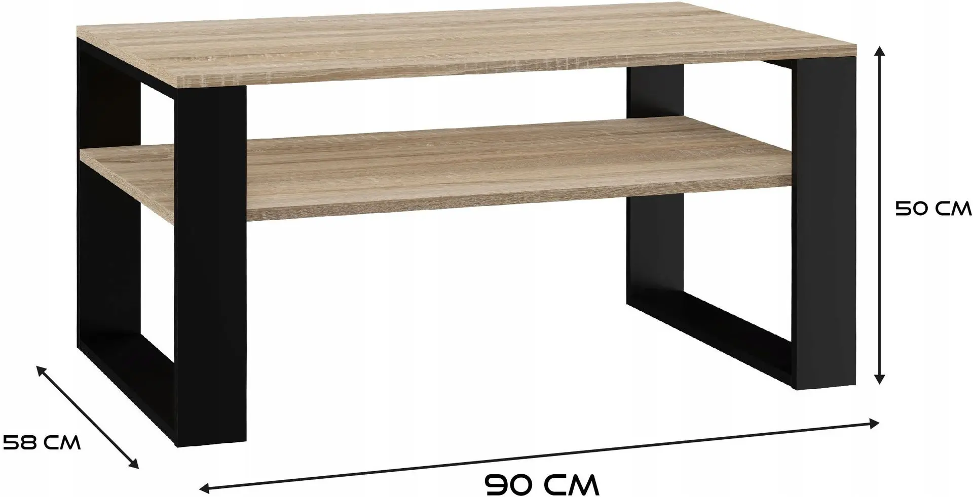 Masa pentru reviste TopEshop Modern 1P (Sonoma Oak/Black)