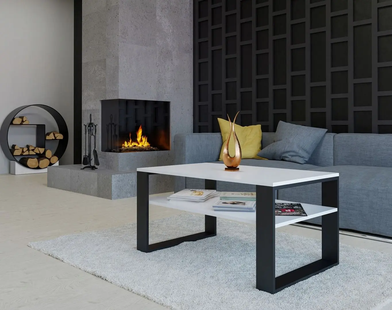 Журнальный столик TopEshop Modern 1P (White Matt/Black)