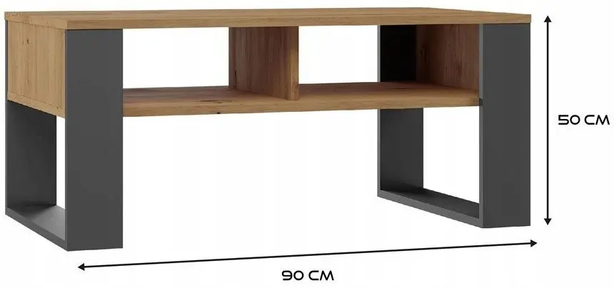 Masa pentru reviste TopEshop Modern 2P (Artisan Oak/Anthracite)