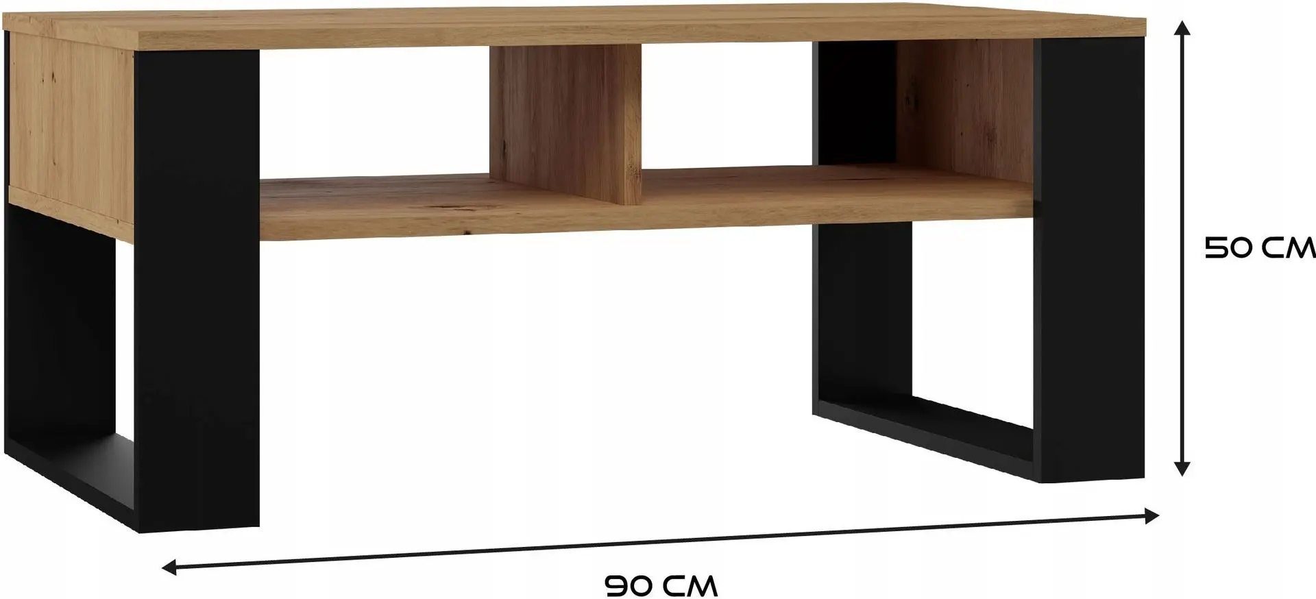 Masa pentru reviste TopEshop Modern 2P (Artisan Oak/Black)