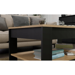 Журнальный столик TopEshop Ohio (Artisan Oak/Black) Thumb