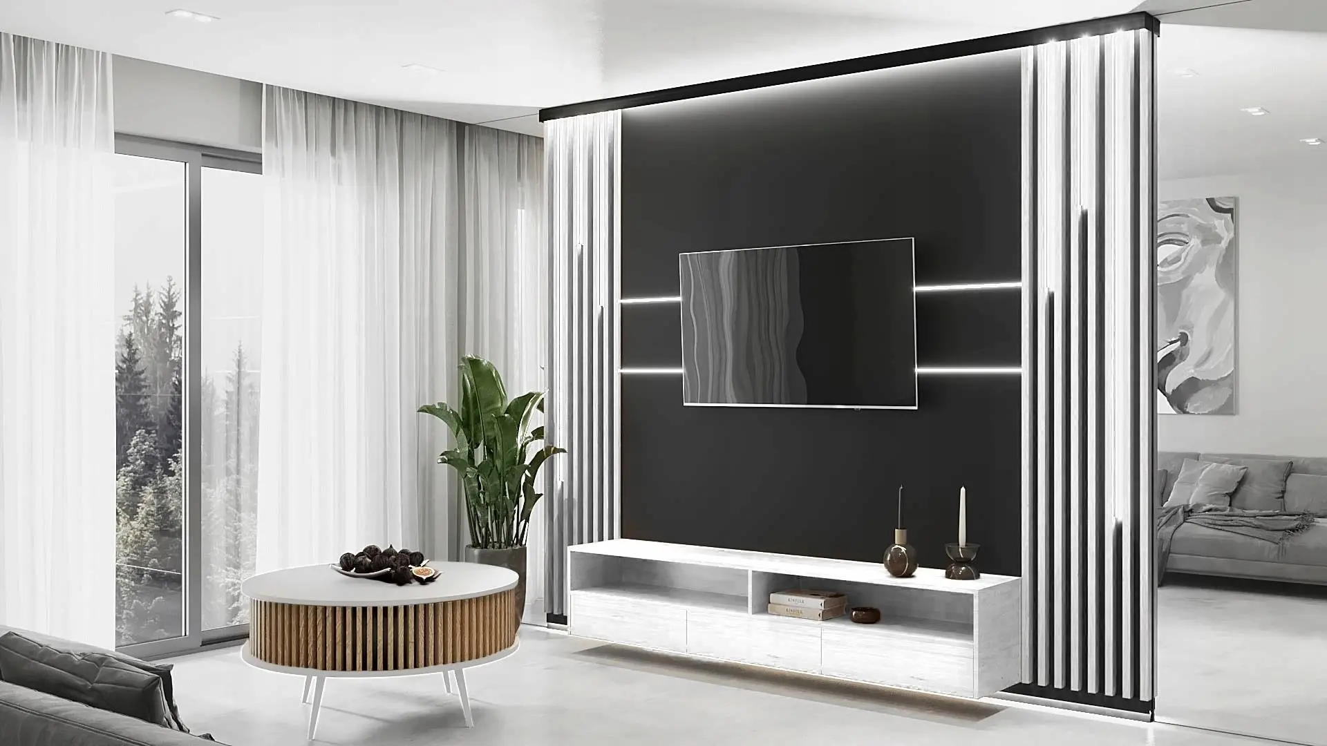 Masa pentru reviste TopEshop Ronda (White/Artisan Oak) - 2