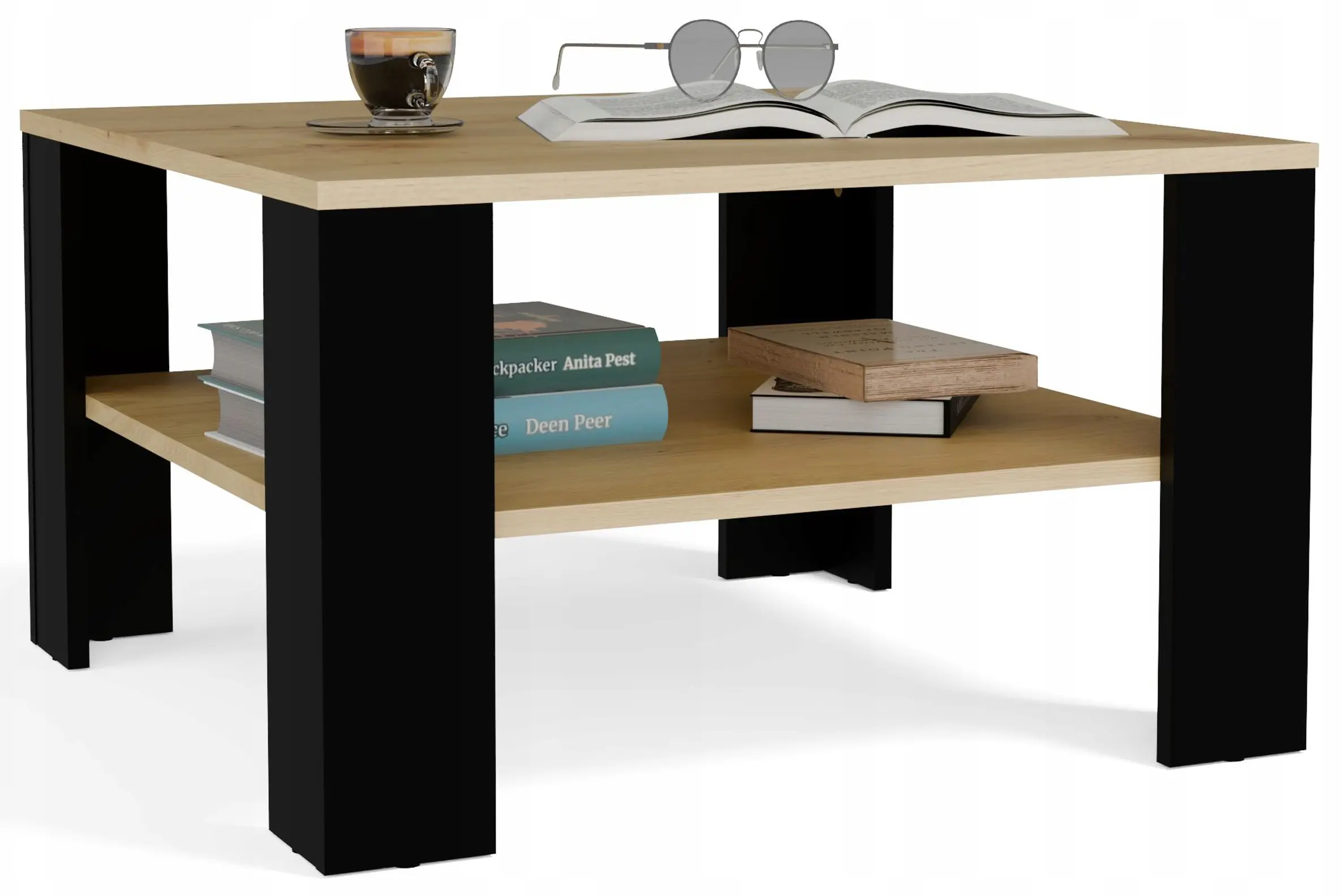 Masa pentru reviste TopEshop Square (Oak/Black) - 2