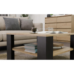 Masa pentru reviste TopEshop Square (Oak/Black) Thumb