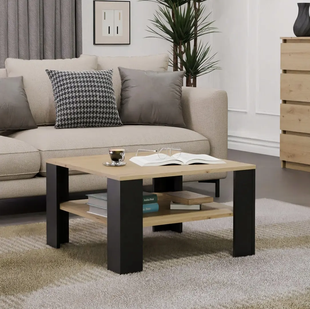 Masa pentru reviste TopEshop Square (Oak/Black)