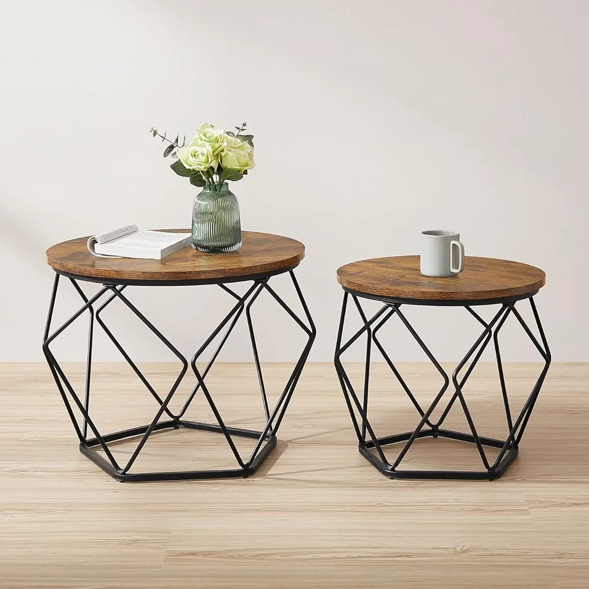 Set masute pentru reviste Vasagle LCT041K01 (Rustic Brown/Ink Black)