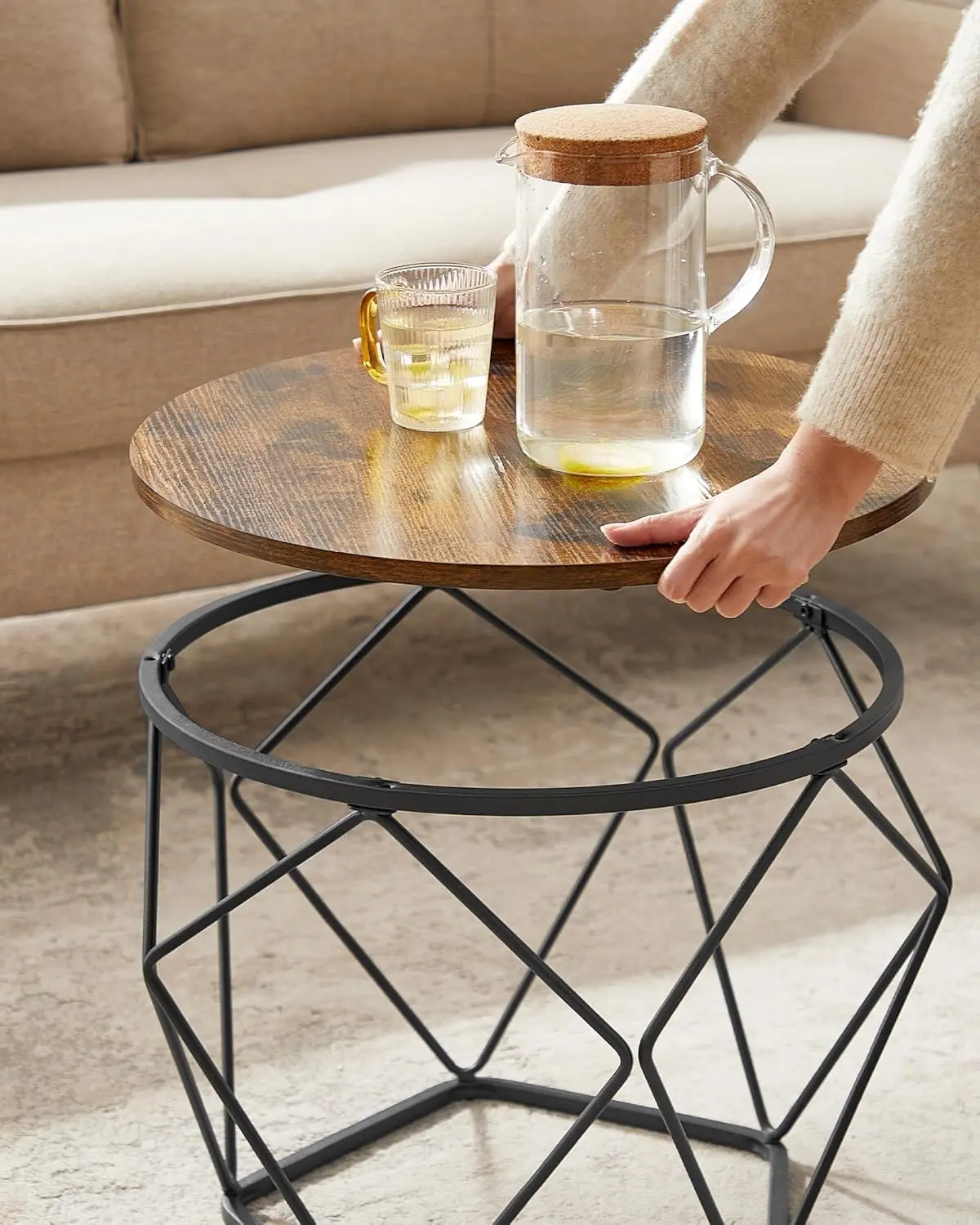 Set masute pentru reviste Vasagle LCT041K01 (Rustic Brown/Ink Black)