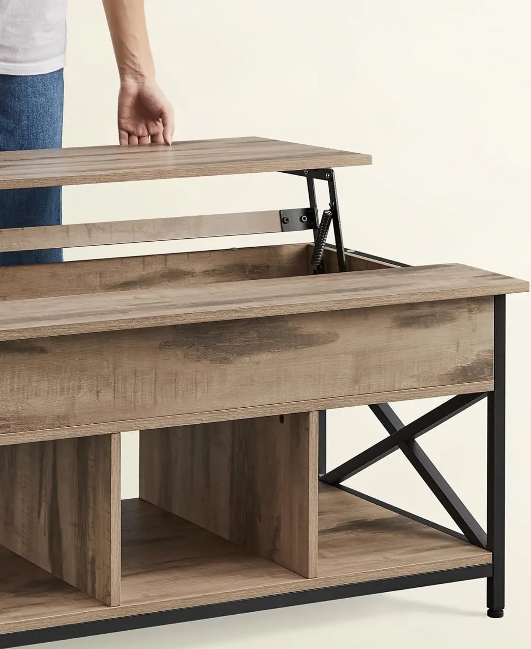 Журнальный столик Vasagle LCT205K50 (Camel Brown/Black) - 5