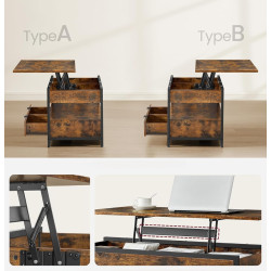 Журнальный столик Vasagle LCT209K01 (Rustic Brown/Ink Black) Thumb