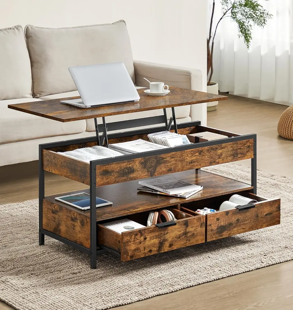 Журнальный столик Vasagle LCT209K01 (Rustic Brown/Ink Black)