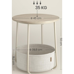 Masa pentru reviste Vasagle LET223K67 (Beige/Cream White) Thumb