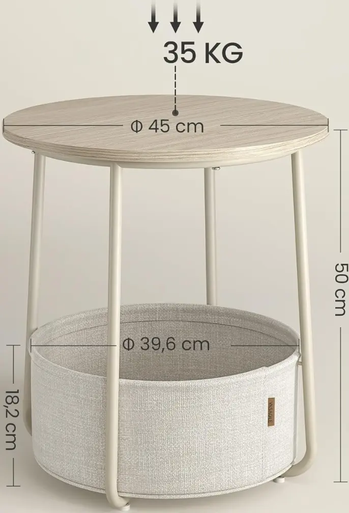 Masa pentru reviste Vasagle LET223K67 (Beige/Cream White) - 7