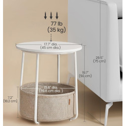 Masa pentru reviste Vasagle LET223W10 (White/Camel) Thumb