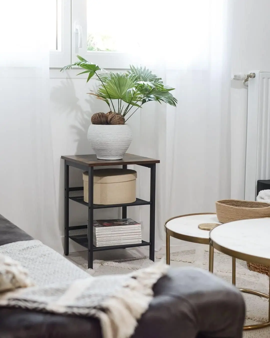 Masa pentru reviste Vasagle LET23X (Rustic Brown/Black) - 3