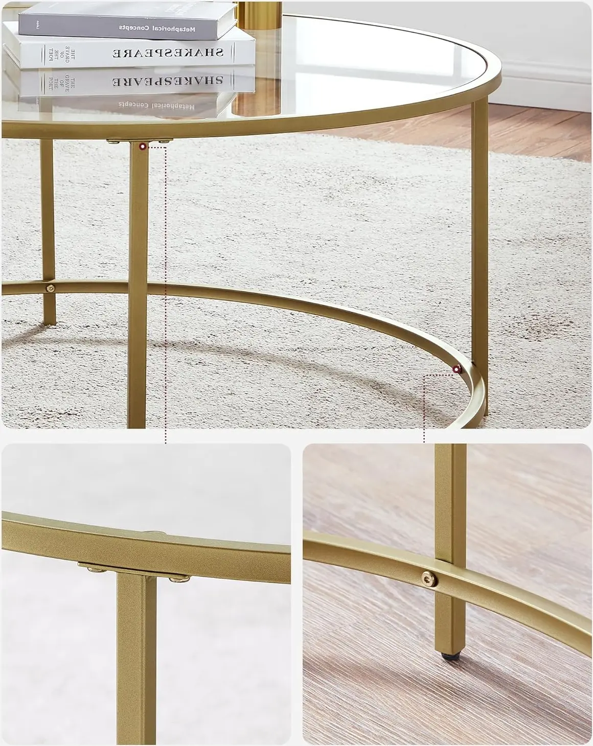 Masa pentru reviste Vasagle LGT21G (Gold)