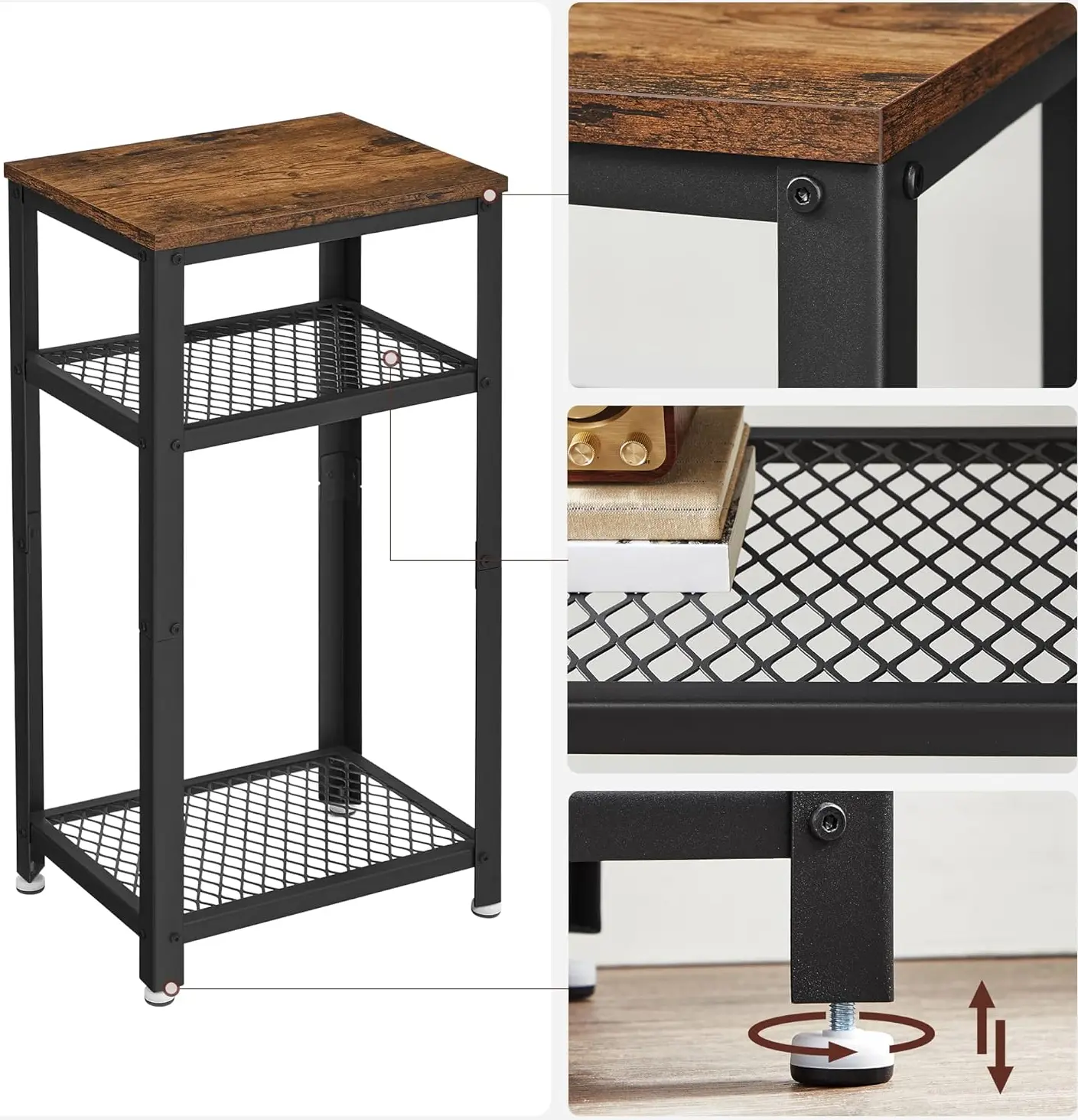 Masa pentru reviste Vasagle ULET75BX (Rustic Brown/Black) - 3