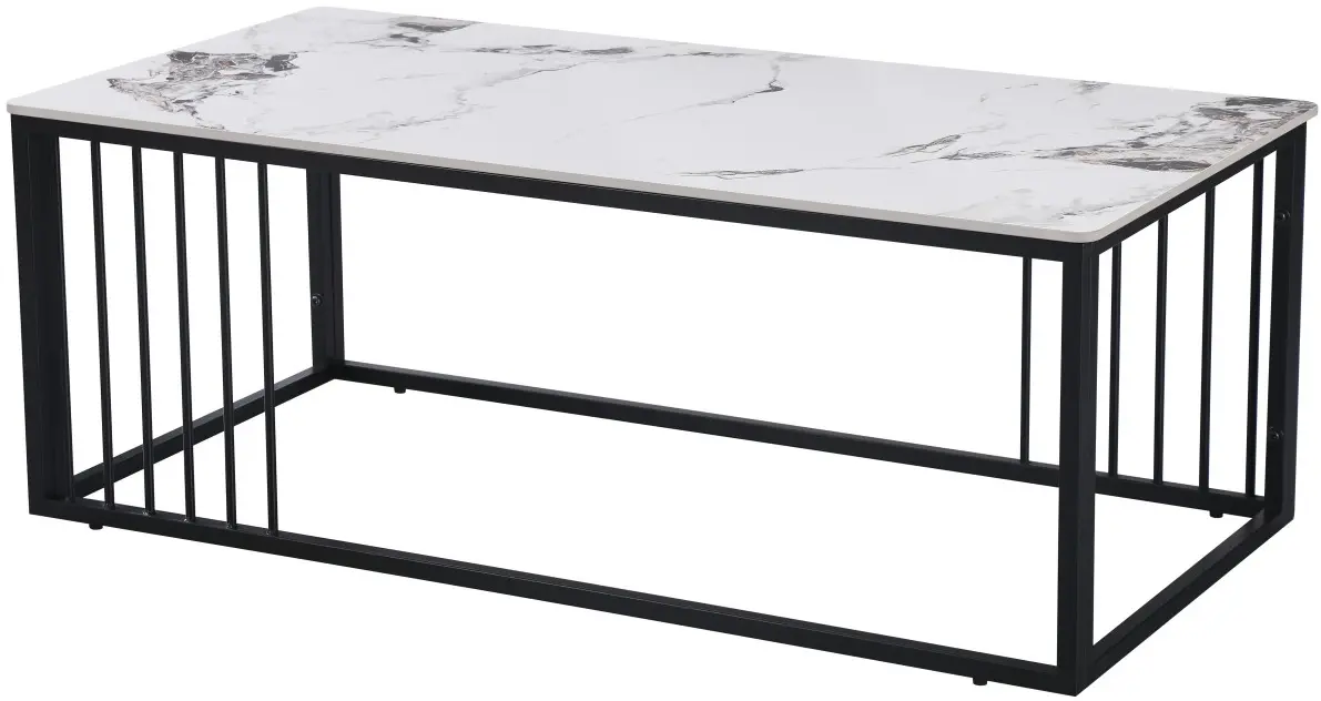 Masa pentru reviste Yasen CT- 2476 (White Marble/Black)