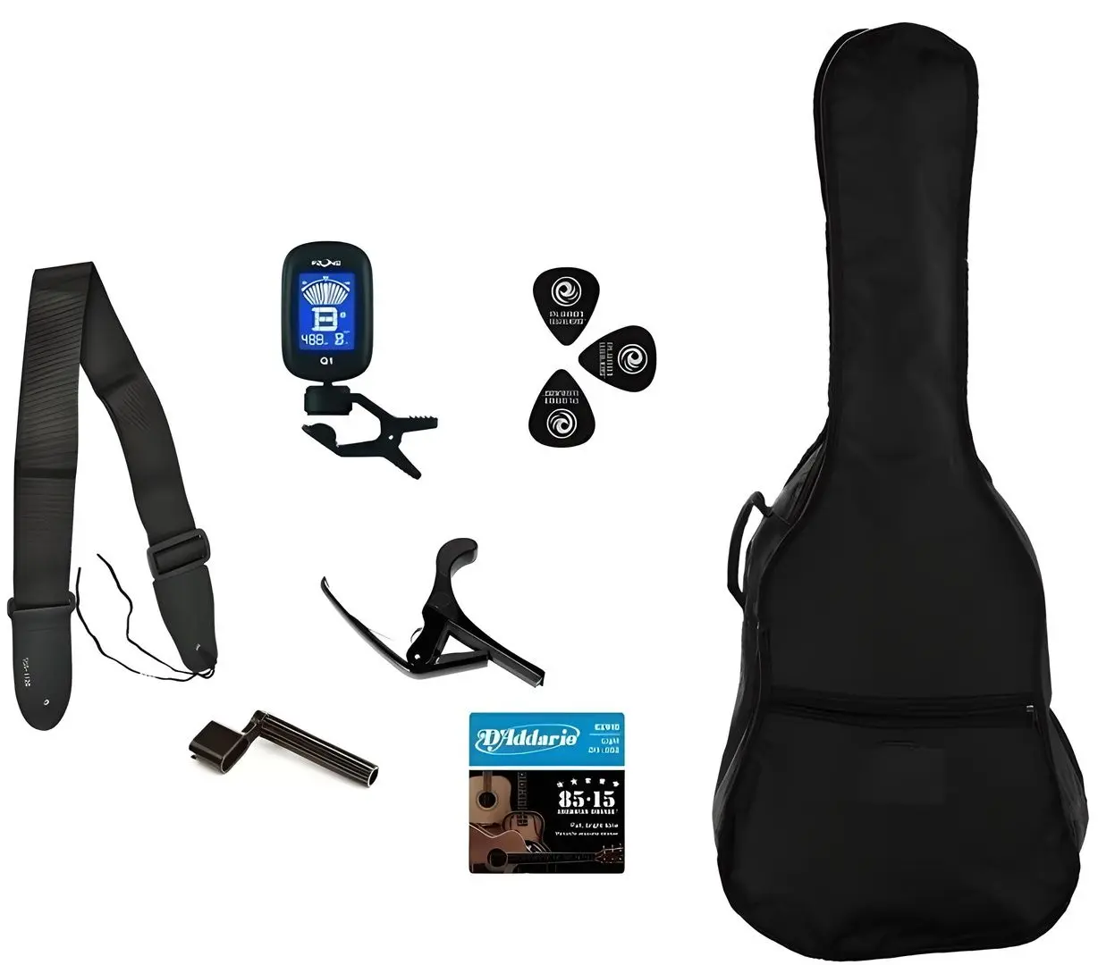 Set accesorii chitara Flame FlyPack Acoustic Accessory Premium Set 403235-2 (Black)